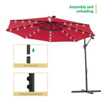 LIVOOSUN ombrellone da giardino a LED da 10 piedi con base a croce