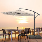 LIVOOSUN ombrellone da giardino a LED da 10 piedi con base a croce