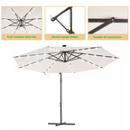 LIVOOSUN ombrellone da giardino a LED da 10 piedi con base a croce