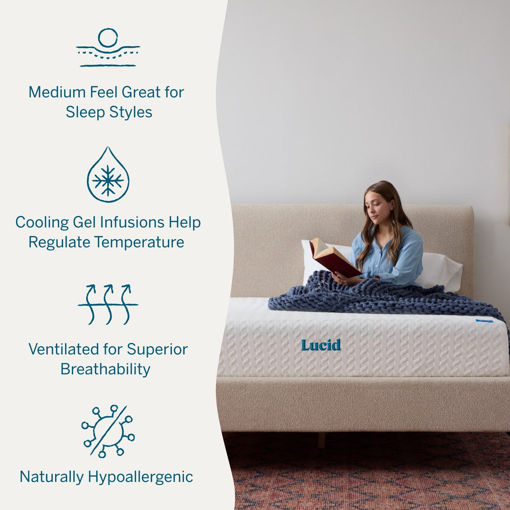 Materasso in memory foam di lusso Lucid da 10 pollici