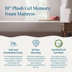 Materasso in memory foam di lusso Lucid da 10 pollici
