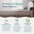 Materasso in memory foam di lusso Lucid da 10 pollici