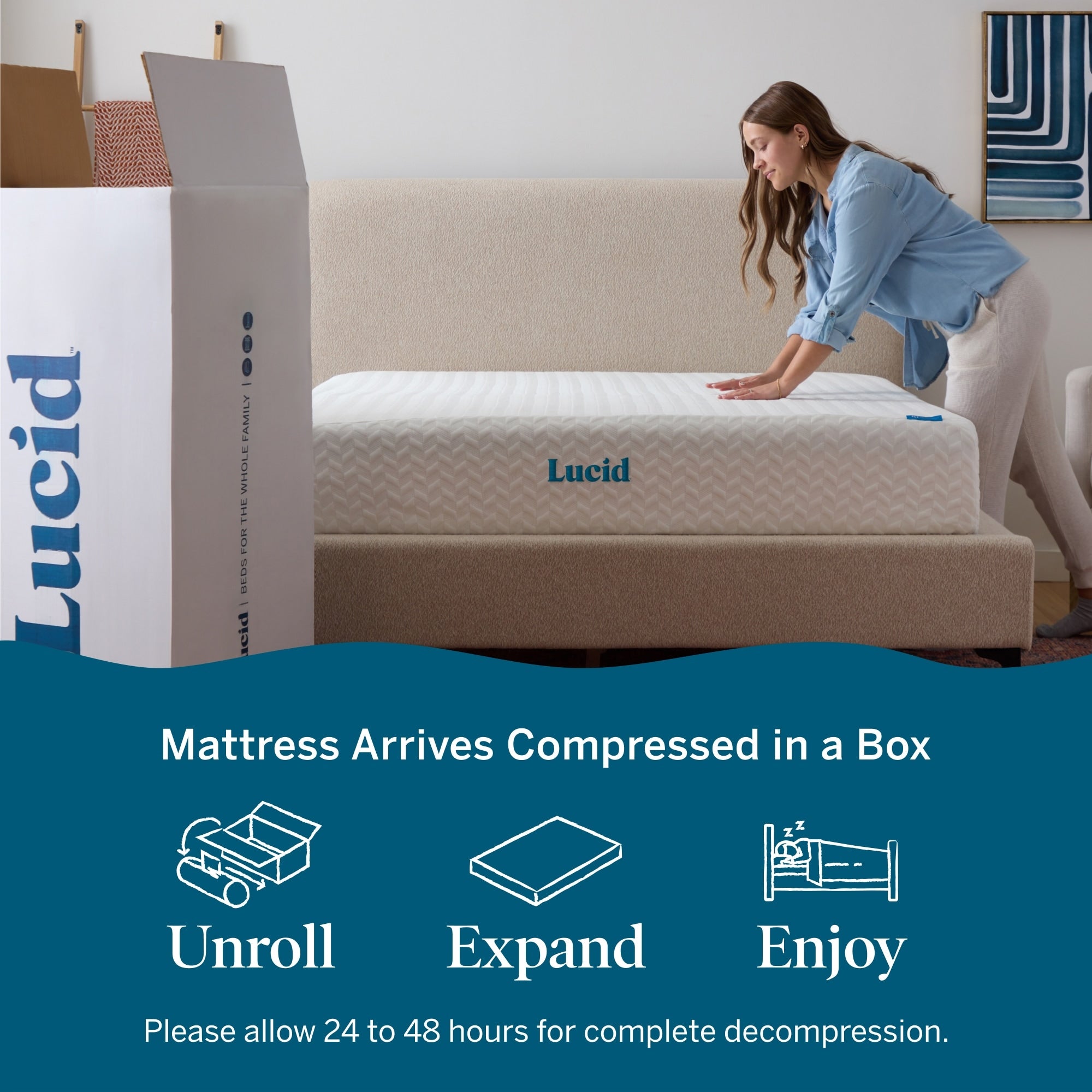 Materasso in memory foam di lusso Lucid da 10 pollici