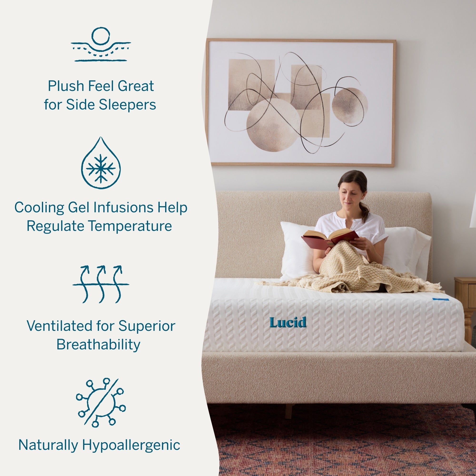 Materasso in memory foam di lusso Lucid da 10 pollici