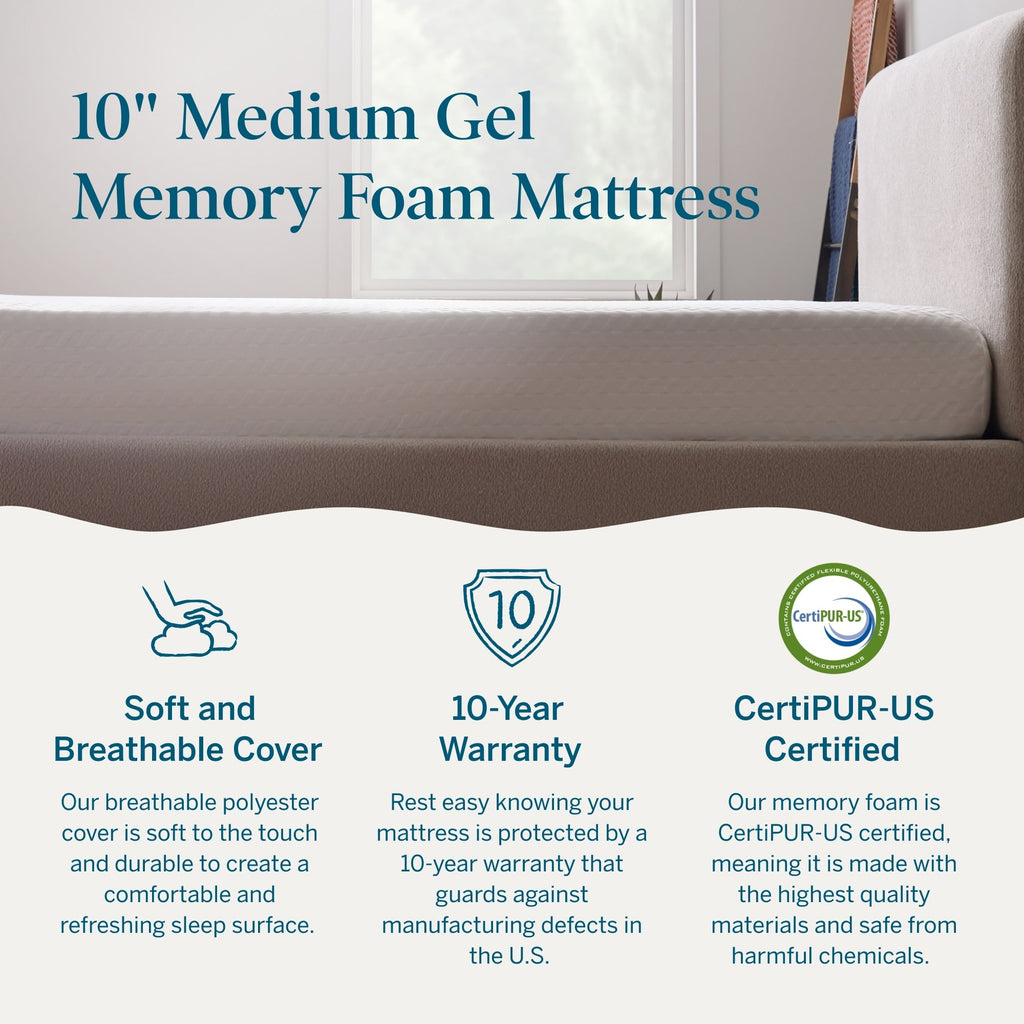 Materasso in memory foam di lusso Lucid da 10 pollici