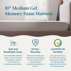 Materasso in memory foam di lusso Lucid da 10 pollici