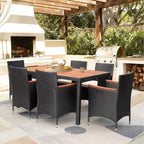 Set da pranzo per esterni in vimini/legno di acacia Lacoo PE