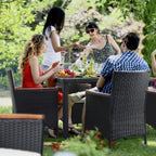 Set da pranzo per esterni in vimini/legno di acacia Lacoo PE