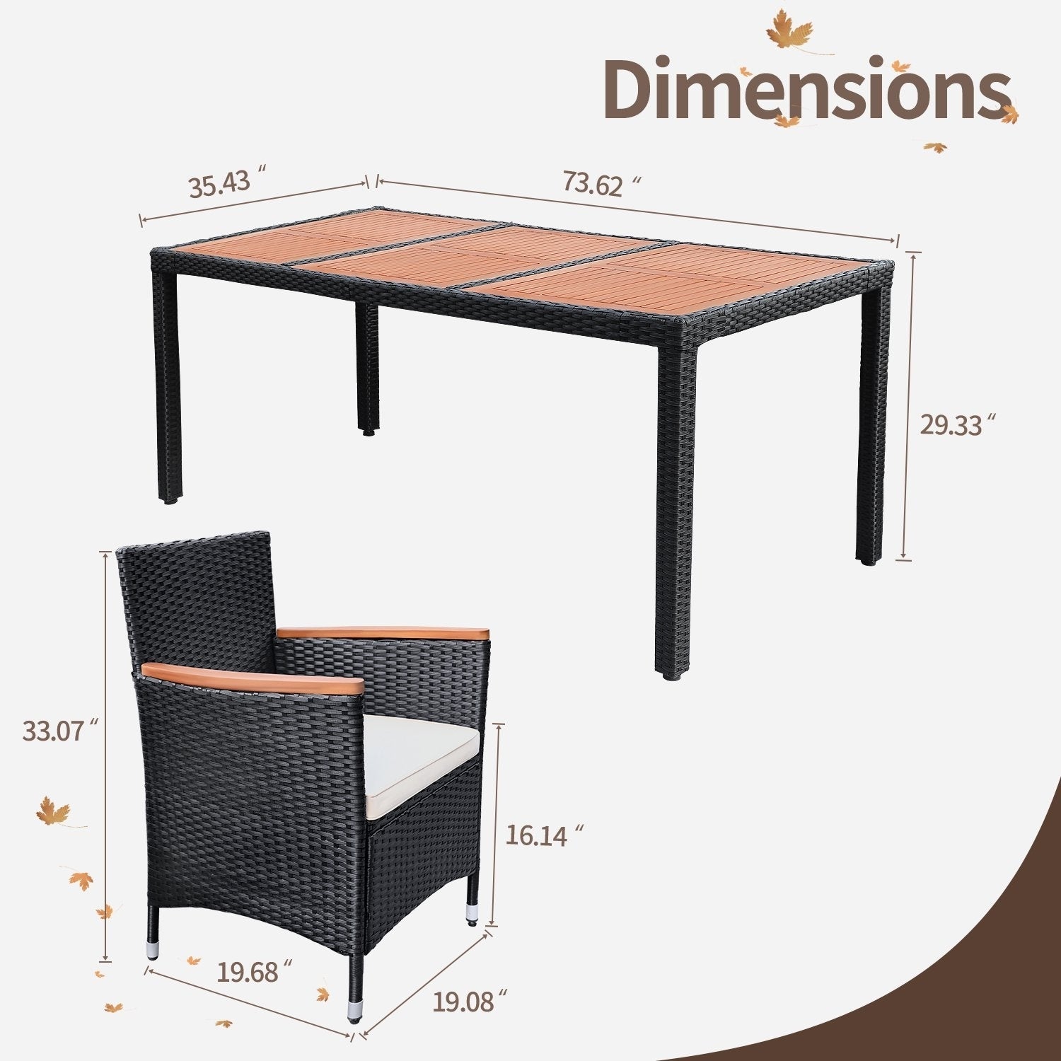 Set da pranzo per esterni in vimini/legno di acacia Lacoo PE