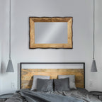 Specchio da parete rettangolare in legno e vetro marrone e marrone chiaro Lamont River of Goods - 39 x 1,25 x 28