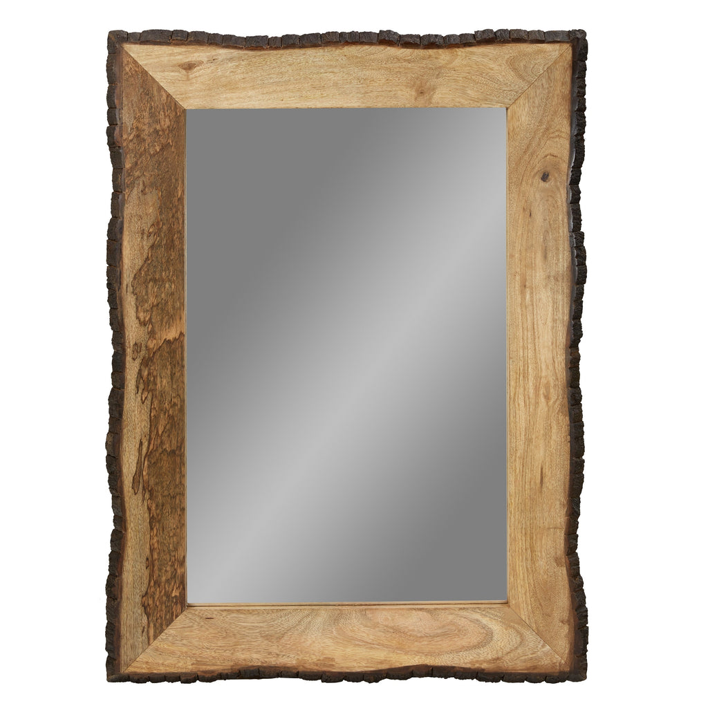 Specchio da parete rettangolare in legno e vetro marrone e marrone chiaro Lamont River of Goods - 39 x 1,25 x 28
