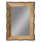 Specchio da parete rettangolare in legno e vetro marrone e marrone chiaro Lamont River of Goods - 39 x 1,25 x 28