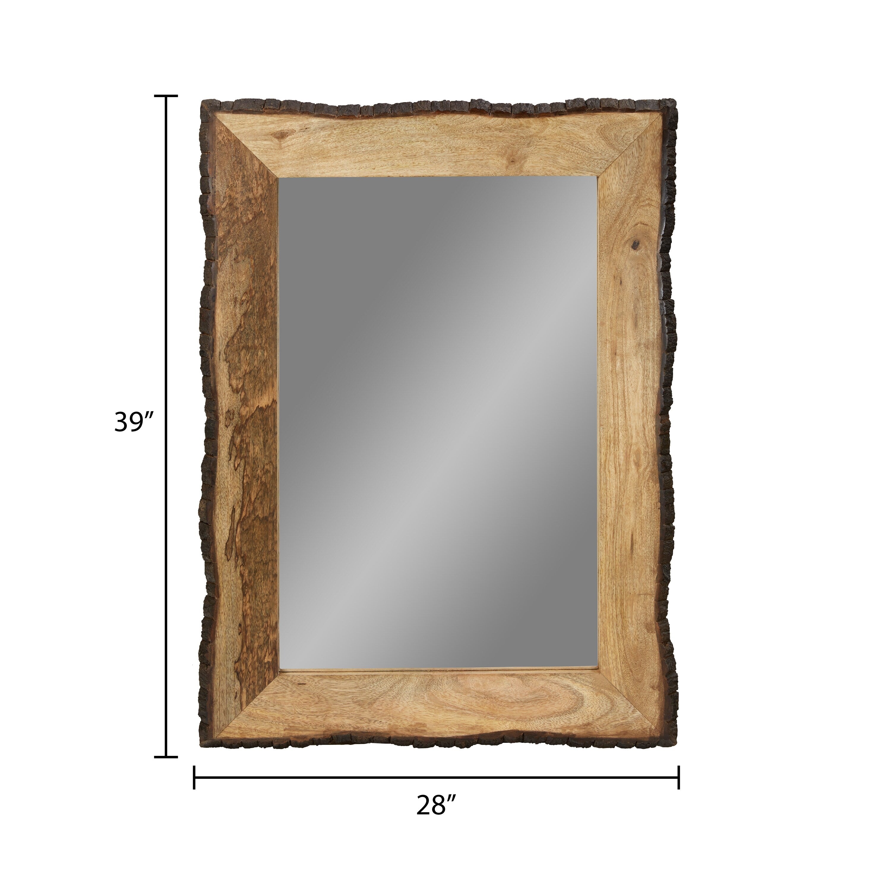 Specchio da parete rettangolare in legno e vetro marrone e marrone chiaro Lamont River of Goods - 39 x 1,25 x 28