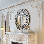 Grandi specchi decorativi rotondi, specchi da parete in vetro artistico, specchi decorativi - 32 pollici di larghezza x 32 pollici di altezza