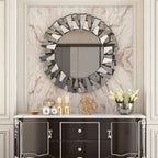 Grandi specchi decorativi rotondi, specchi da parete in vetro artistico, specchi decorativi - 32 pollici di larghezza x 32 pollici di altezza