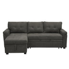 Divano componibile reversibile con letto estraibile, chaise longue con contenitore nascosto e gambe resistenti