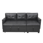 Divano componibile reversibile con letto estraibile, chaise longue con contenitore nascosto e gambe resistenti