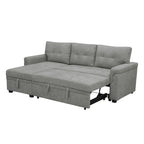 Divano componibile reversibile con letto estraibile, chaise longue con contenitore nascosto e gambe resistenti