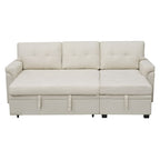 Divano componibile reversibile con letto estraibile, chaise longue con contenitore nascosto e gambe resistenti