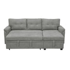Divano componibile reversibile con letto estraibile, chaise longue con contenitore nascosto e gambe resistenti