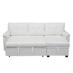 Divano componibile reversibile con letto estraibile, chaise longue con contenitore nascosto e gambe resistenti