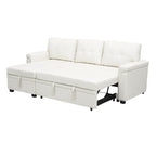 Divano componibile reversibile con letto estraibile, chaise longue con contenitore nascosto e gambe resistenti