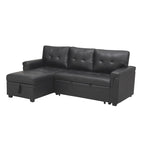 Divano componibile reversibile con letto estraibile, chaise longue con contenitore nascosto e gambe resistenti
