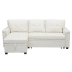 Divano componibile reversibile con letto estraibile, chaise longue con contenitore nascosto e gambe resistenti