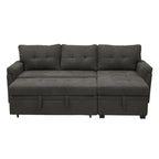 Divano componibile reversibile con letto estraibile, chaise longue con contenitore nascosto e gambe resistenti
