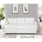 Divano componibile reversibile con letto estraibile, chaise longue con contenitore nascosto e gambe resistenti