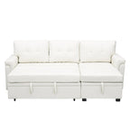 Divano componibile reversibile con letto estraibile, chaise longue con contenitore nascosto e gambe resistenti