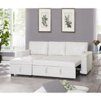 Divano componibile reversibile con letto estraibile, chaise longue con contenitore nascosto e gambe resistenti