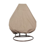 Sedia a forma di uovo sospesa LeisureMod per 2 persone con supporto - Amaca da esterno/interno in rattan e vimini per patio con cuscini