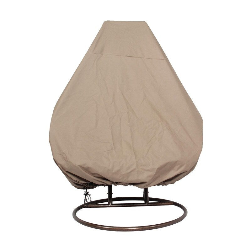 Sedia a forma di uovo sospesa LeisureMod per 2 persone con supporto - Amaca da esterno/interno in rattan e vimini per patio con cuscini