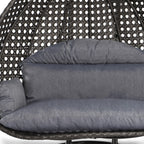 Sedia a forma di uovo sospesa LeisureMod per 2 persone con supporto - Amaca da esterno/interno in rattan e vimini per patio con cuscini