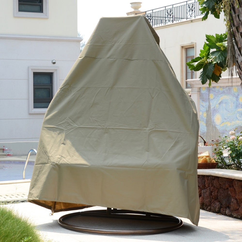 Sedia a forma di uovo sospesa LeisureMod per 2 persone con supporto - Amaca da esterno/interno in rattan e vimini per patio con cuscini