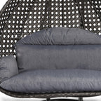 Sedia a forma di uovo sospesa LeisureMod per 2 persone con supporto - Amaca da esterno/interno in rattan e vimini per patio con cuscini