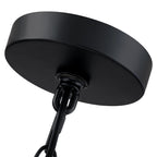 Lampadario a tamburo in rattan a 4 livelli Lennie da 20 pollici con baldacchino nero - 20 pollici di larghezza - 20 pollici di larghezza