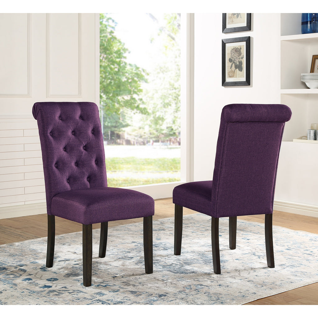 Sedia da pranzo imbottita in legno massello Leviton di Roundhill Furniture (set da 2)