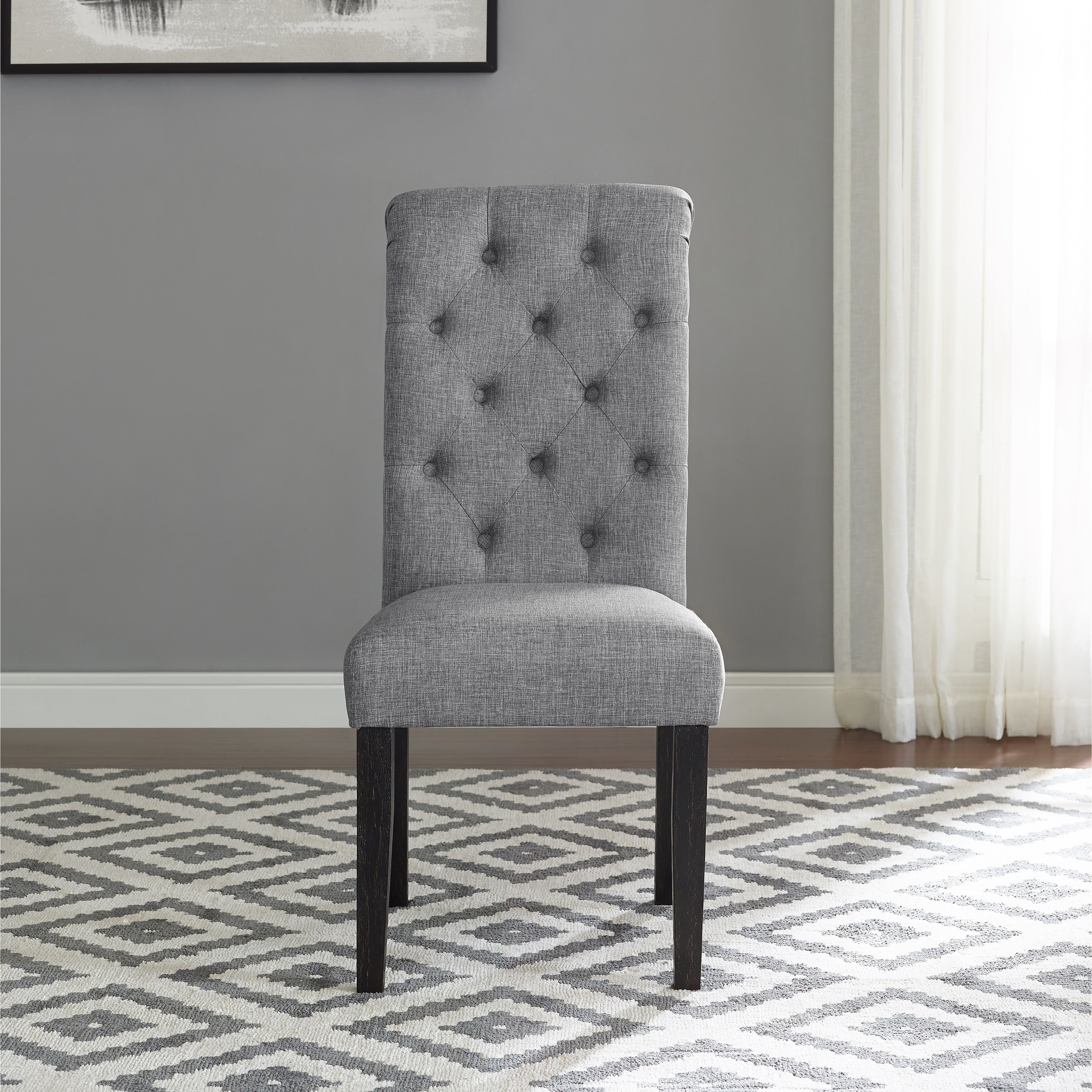 Sedia da pranzo imbottita in legno massello Leviton di Roundhill Furniture (set da 2)
