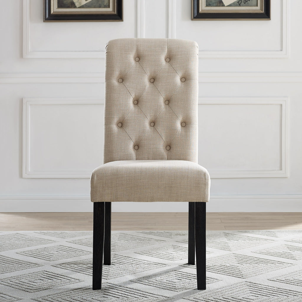 Sedia da pranzo imbottita in legno massello Leviton di Roundhill Furniture (set da 2)