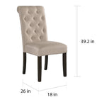 Sedia da pranzo imbottita in legno massello Leviton di Roundhill Furniture (set da 2)