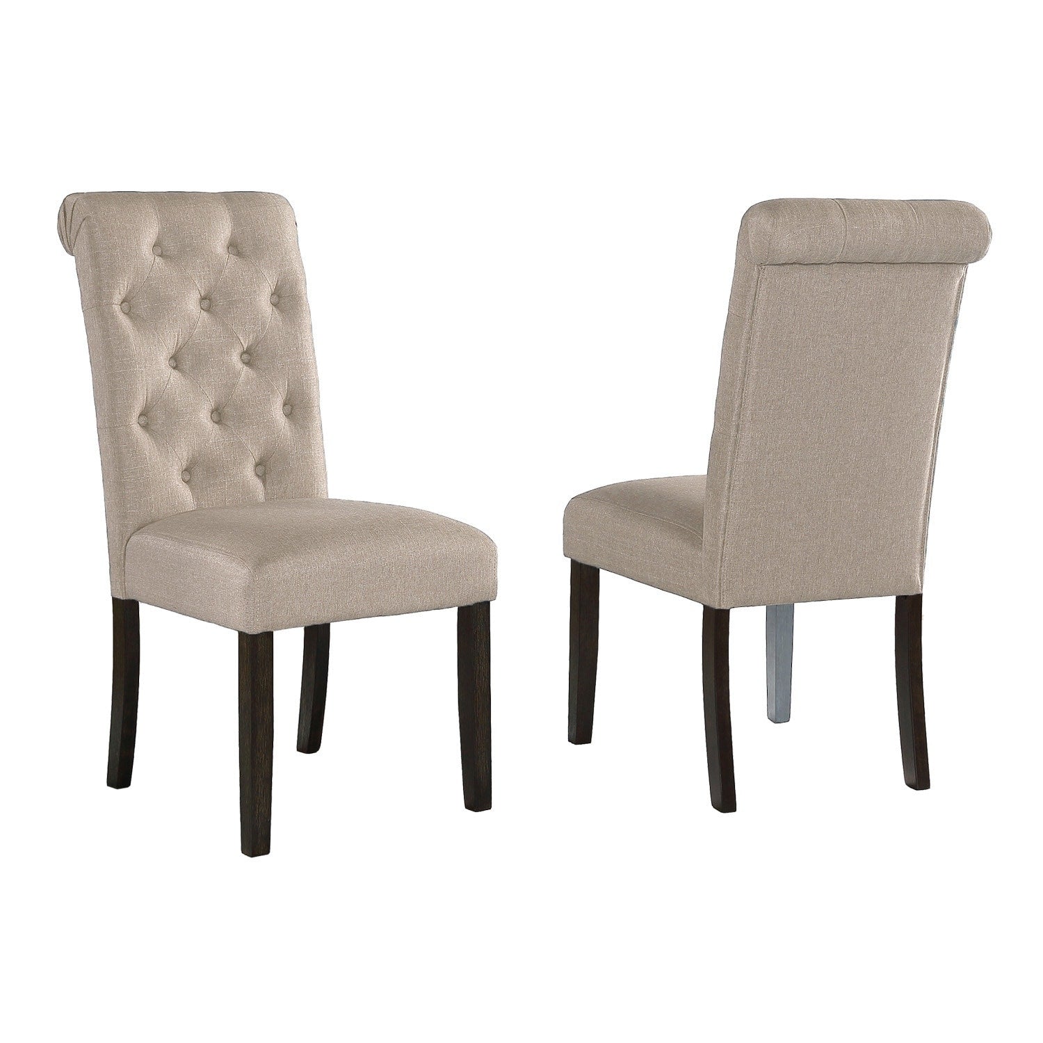 Sedia da pranzo imbottita in legno massello Leviton di Roundhill Furniture (set da 2)