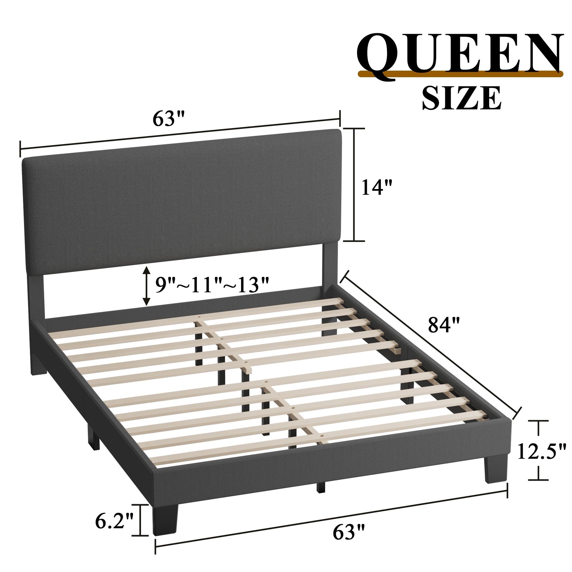 Struttura per letto imbottito regolabile Lifezone Queen Size