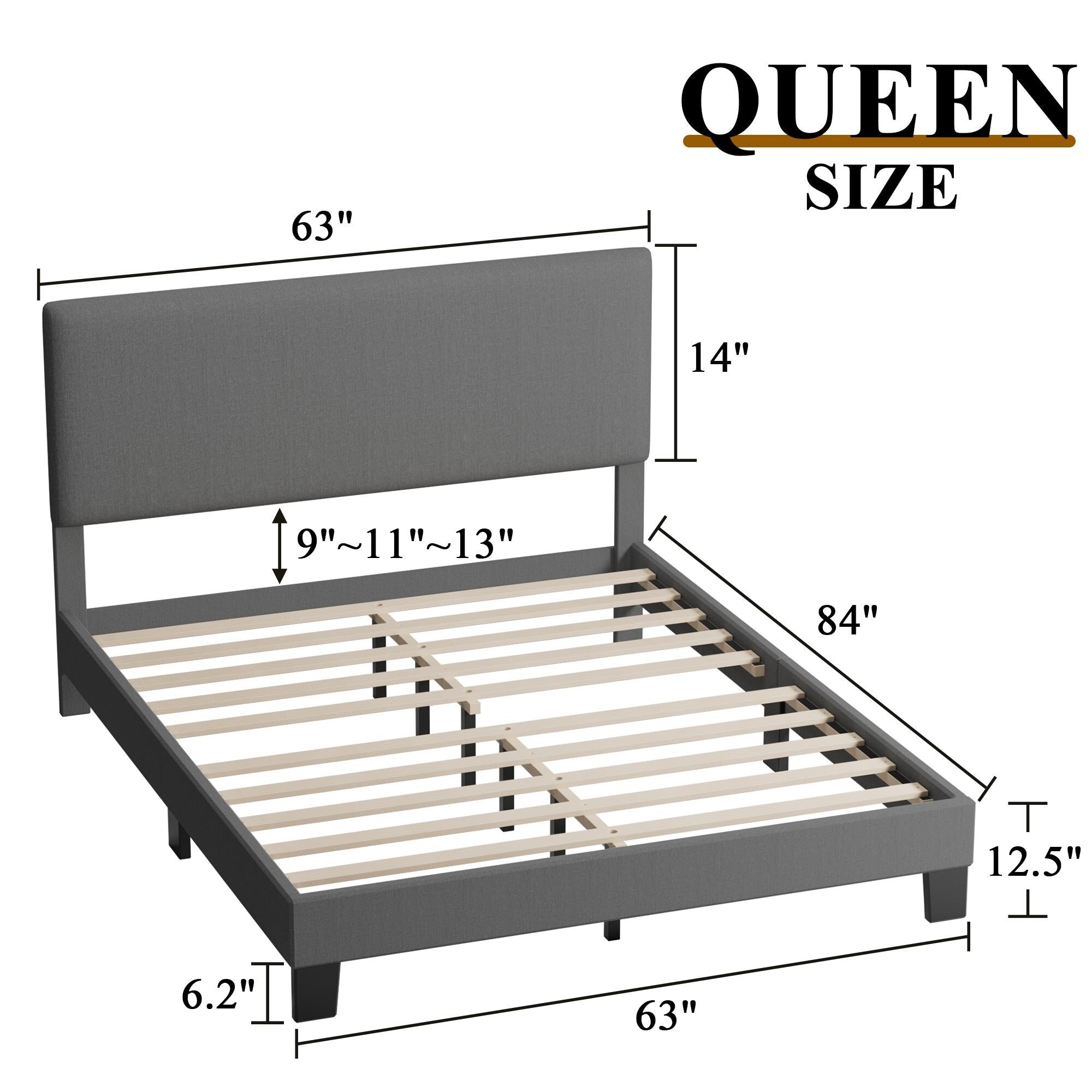 Struttura per letto imbottito regolabile Lifezone Queen Size