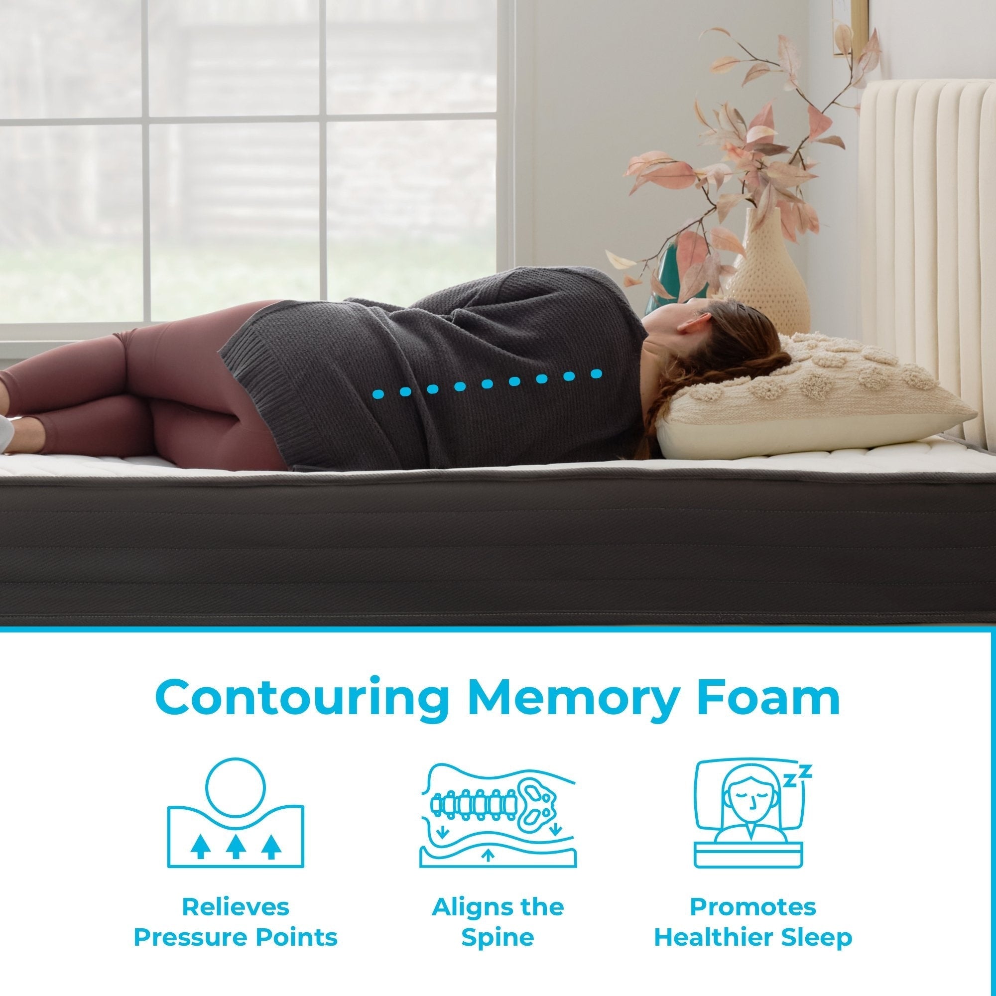 Materasso ibrido in memory foam gel rigido Linenspa da 8 pollici