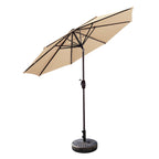 Ombrellone da giardino Lopes da 9 piedi con base in finitura bronzo e supporto per pesi incluso