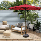Ombrellone da giardino Lopes da 9 piedi con base in finitura bronzo e supporto per pesi incluso