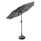 Ombrellone da giardino Lopes da 9 piedi con base in finitura bronzo e supporto per pesi incluso
