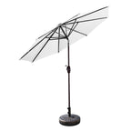 Ombrellone da giardino Lopes da 9 piedi con base in finitura bronzo e supporto per pesi incluso
